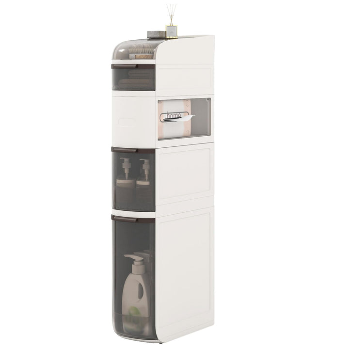 Giantex 5-Tier Narrow Bathroom Storage Cabinet with Drawers and Tissue Box