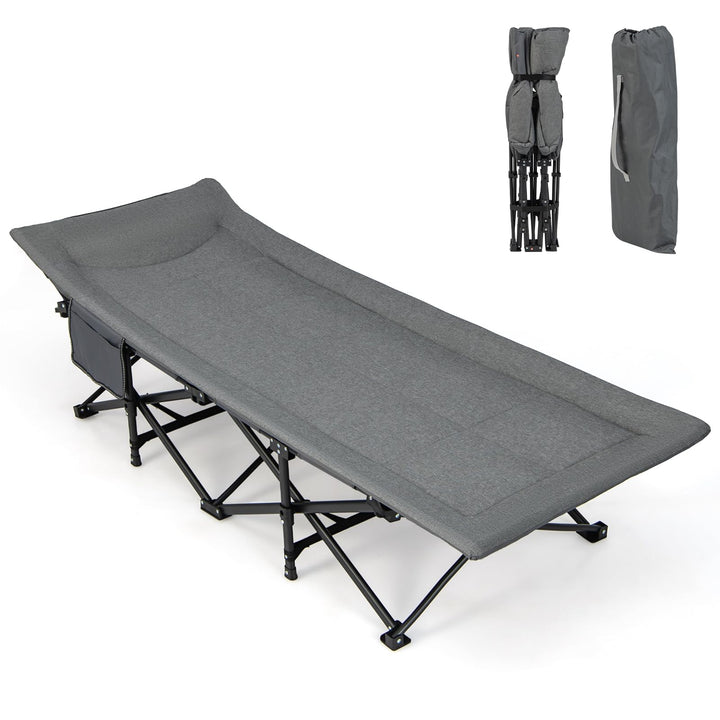 Giantex Folding Camping Cot for Adults - Sleeping Cot Bed with Carry Bag, Cushion &amp; Headrest, 10 Foots