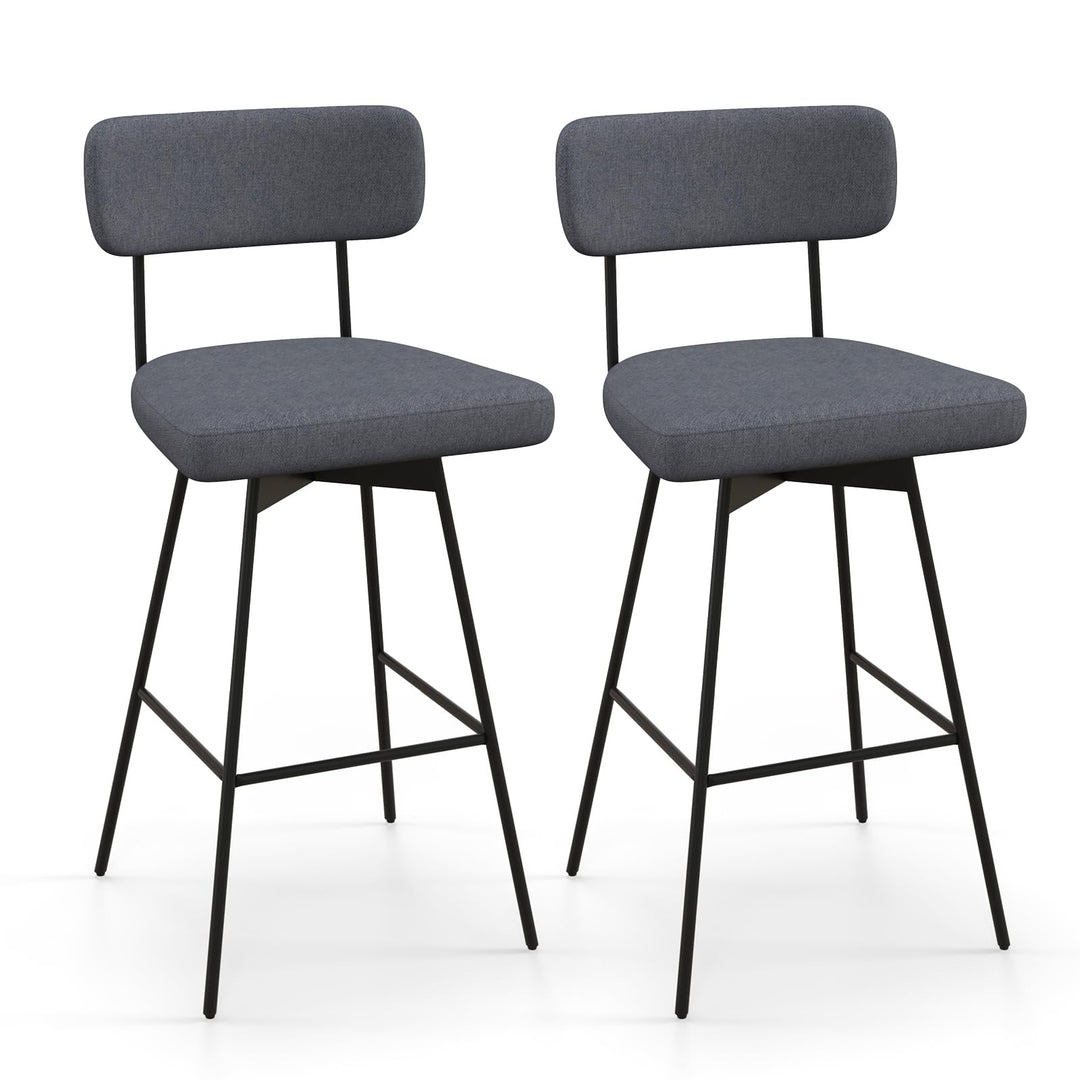Giantex Swivel Bar Stools,  Upholstered Bar Height Bar Chairs w/Padded Seat &amp; Backrest
