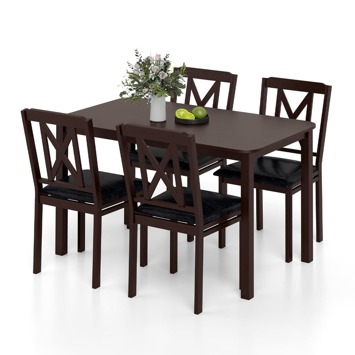 Giantex 5-Piece Dining Table Set for 4, 47" Rectangular Kitchen Table &amp; 4 Chairs