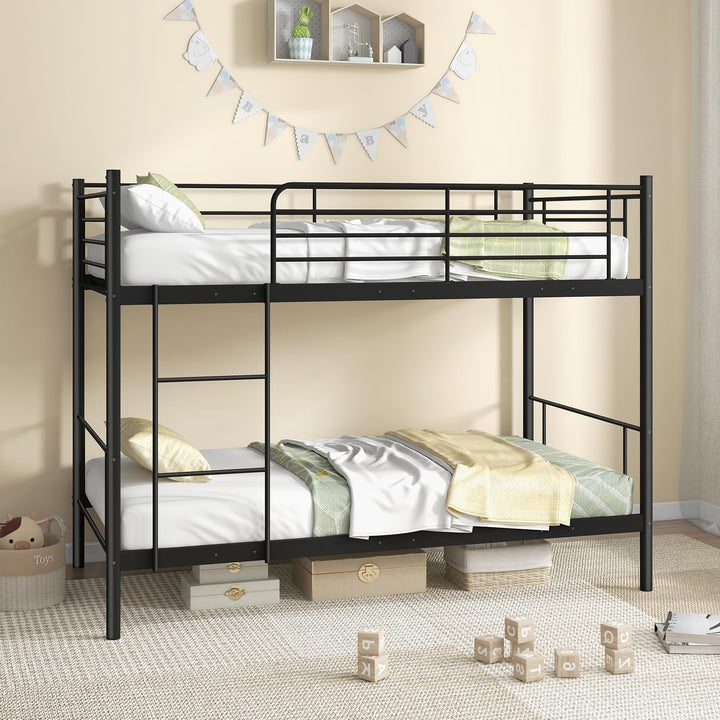 Giantex Metal Bunk Bed Twin Over Twin, Bunk Beds for Kids, Teens &amp; Adults Bunk Bed with Stairs