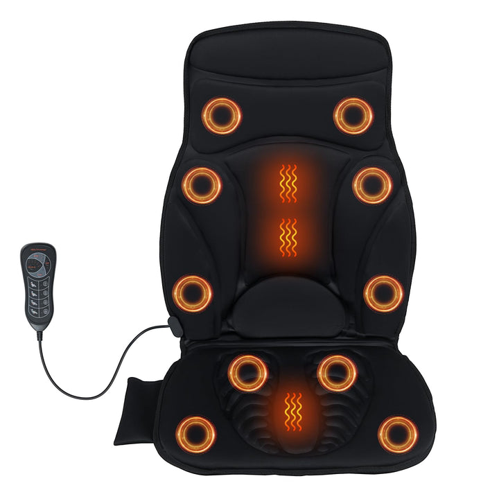 Giantex Back Massager for Chair Heated Massage Chair Pad w/ 10 Vibration Areas
