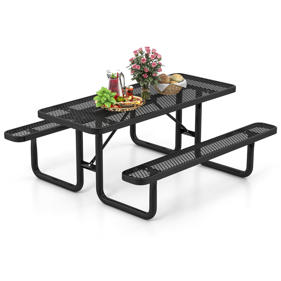 Giantex 72” Picnic Table, Large Outdoor Table &amp; Bench Set for 8
