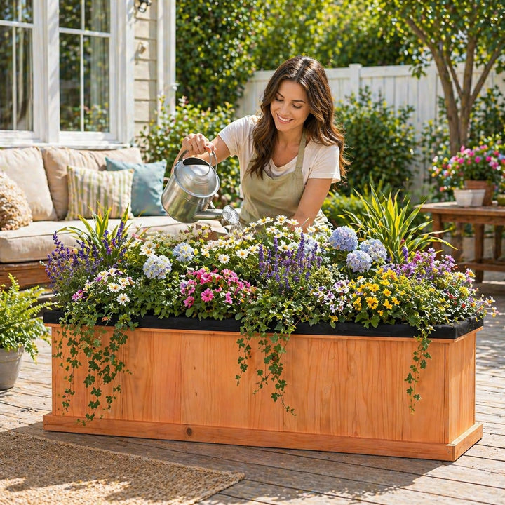 Giantex Raised Garden Bed with 3 Drainage Holes (44"x10"x12")