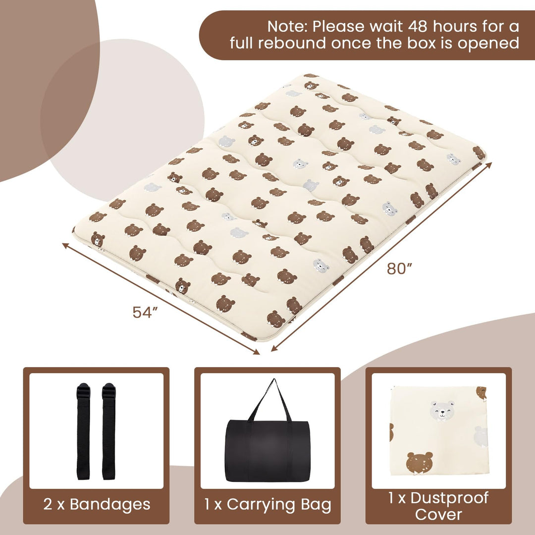 Giantex Japanese Floor Mattress, 4 Inch Futon Mattress with Washable Cover &amp; Storage Bag