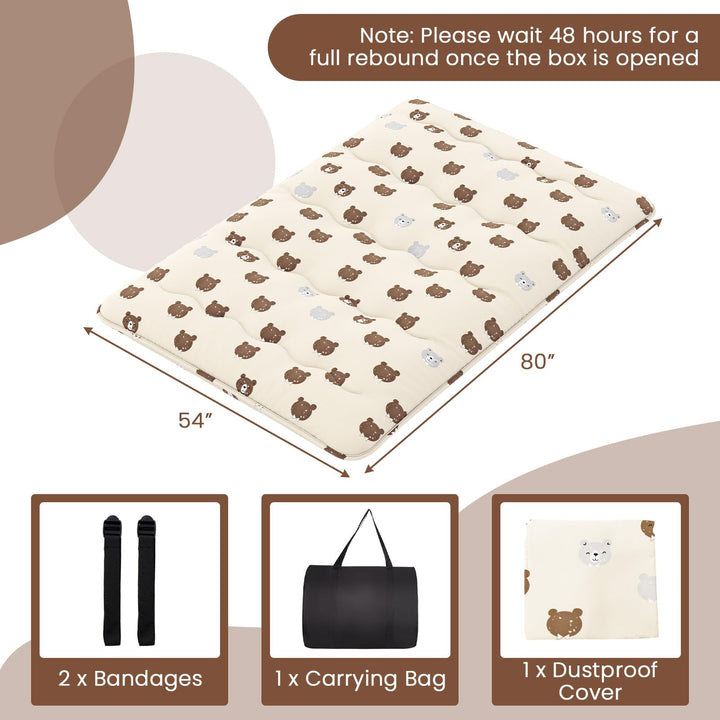 Giantex Japanese Floor Mattress, 4 Inch Futon Mattress with Washable Cover &amp; Storage Bag