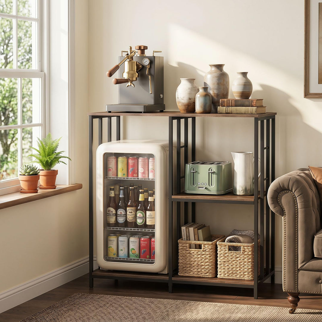 Giantex Kitchen Bakers Rack | 3-Tier Microwave Stand Stand with Open Shelves