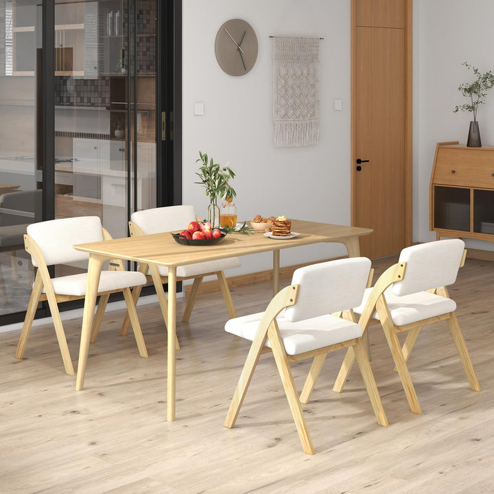 Giantex Set of 2 Folding Kitchen Dining Chairs with Rubber Wood Legs