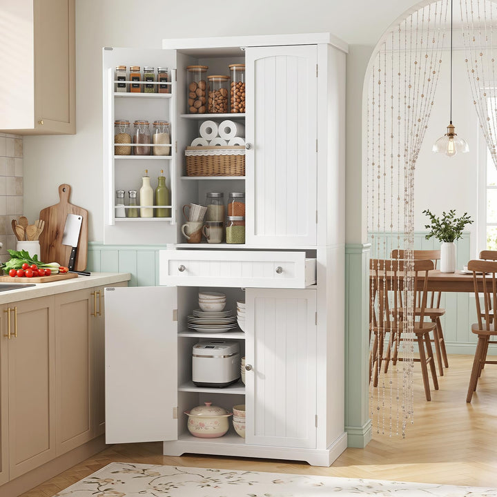 Giantex 72" Tall Kitchen Pantry Cabinet w/Drawer &amp; Adjustable Shelves