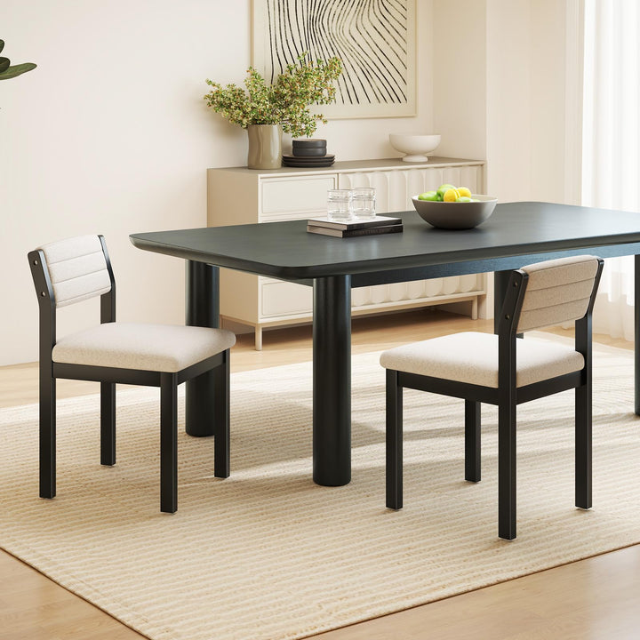 Giantex Sherpa Kitchen Chairs with Wood Frame &amp; Padded Seat
