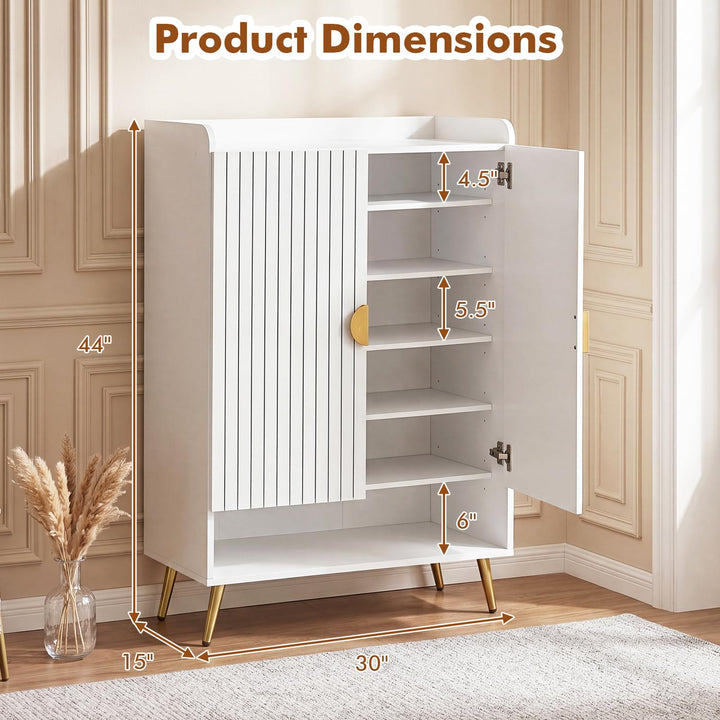 Giantex 7-Tier Wooden Shoe Storage Cabinet w/Doors