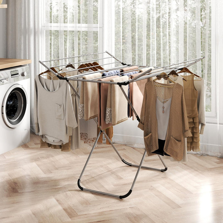 Giantex Folding Clothes Drying Rack Freestanding Aluminum Laundry Drying Rack