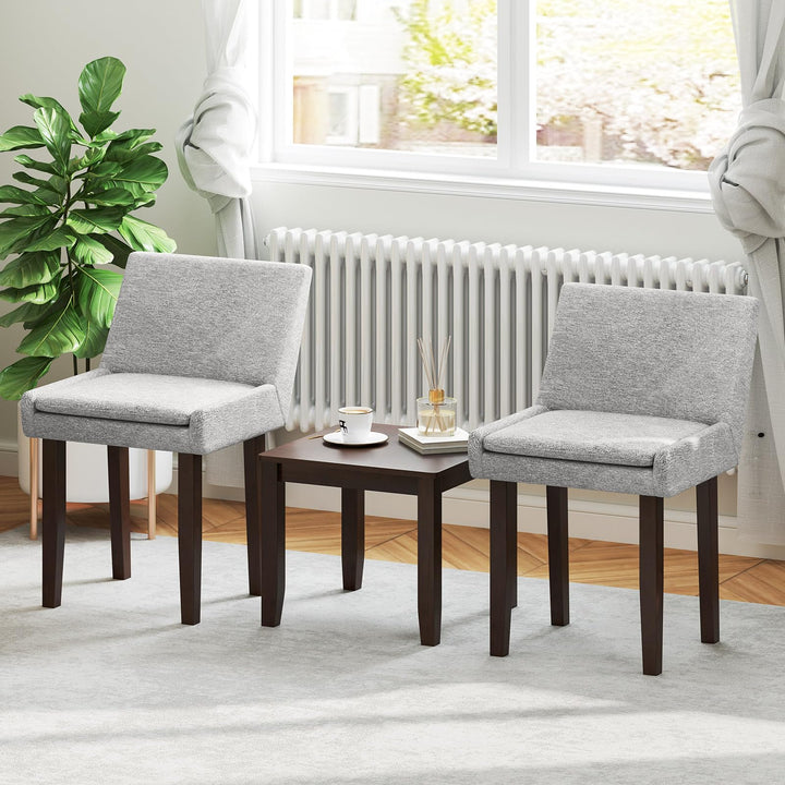 Giantex Linen Upholstered Accent Chairs w/Mid Back &amp; Cushioned Seat