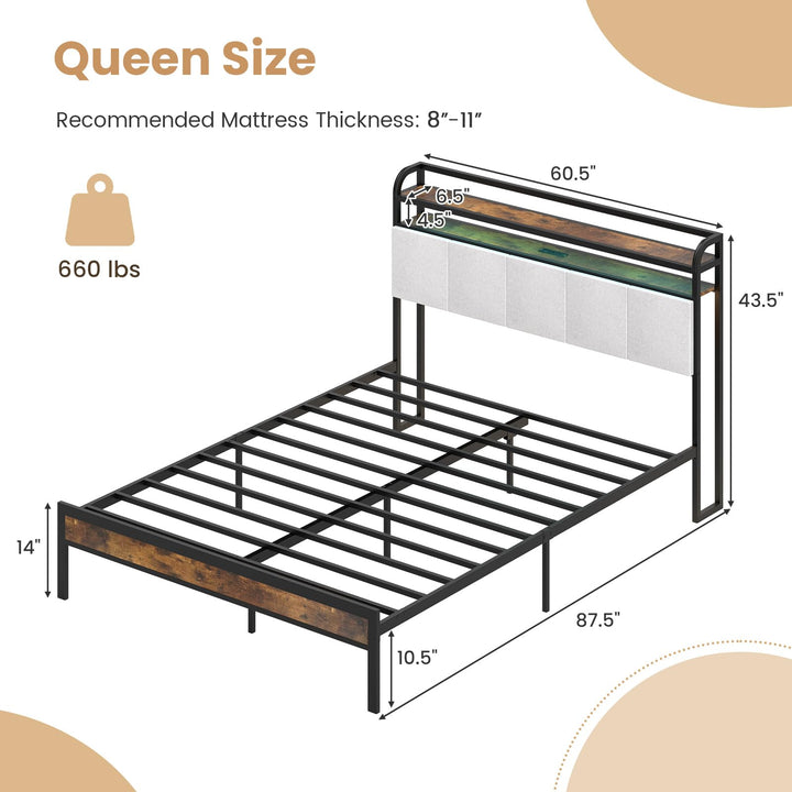 Giantex King/Queen/Full/Twin Size Bed Frame with Storage Headboard