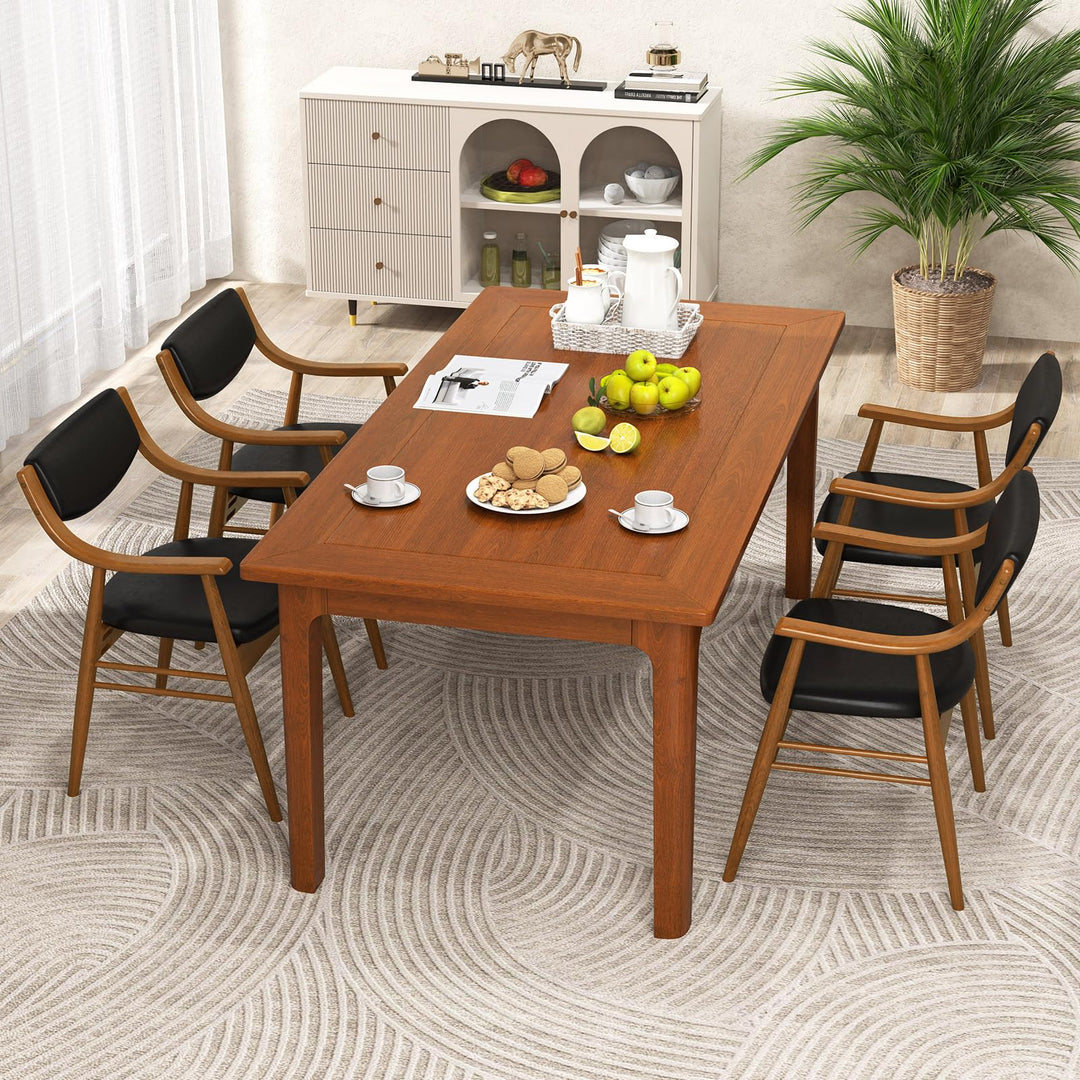 Giantex Wooden Dining Chairs Set of 2/4, PU Leather Upholstered Kitchen Chairs w/Padded Seat &amp; Back