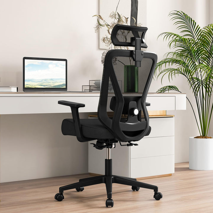 Giantex Ergonomic Mesh Office Chair, Height Adjustable Swivel Task Chair with Reclining Backrest, Adjustable Lumbar Support