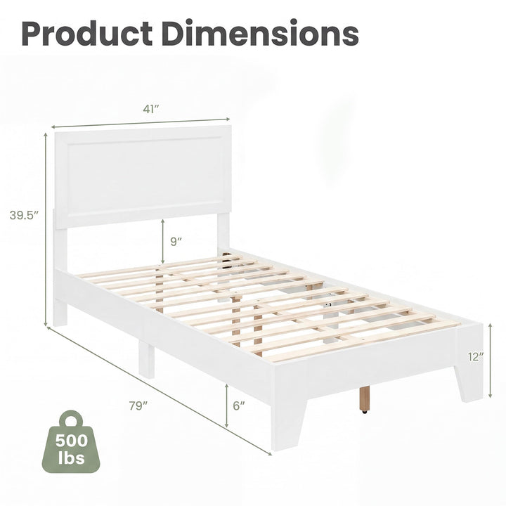 GIANTEX Twin/Full/Queen Size Wooden Bed Frame with Wood Slat Support