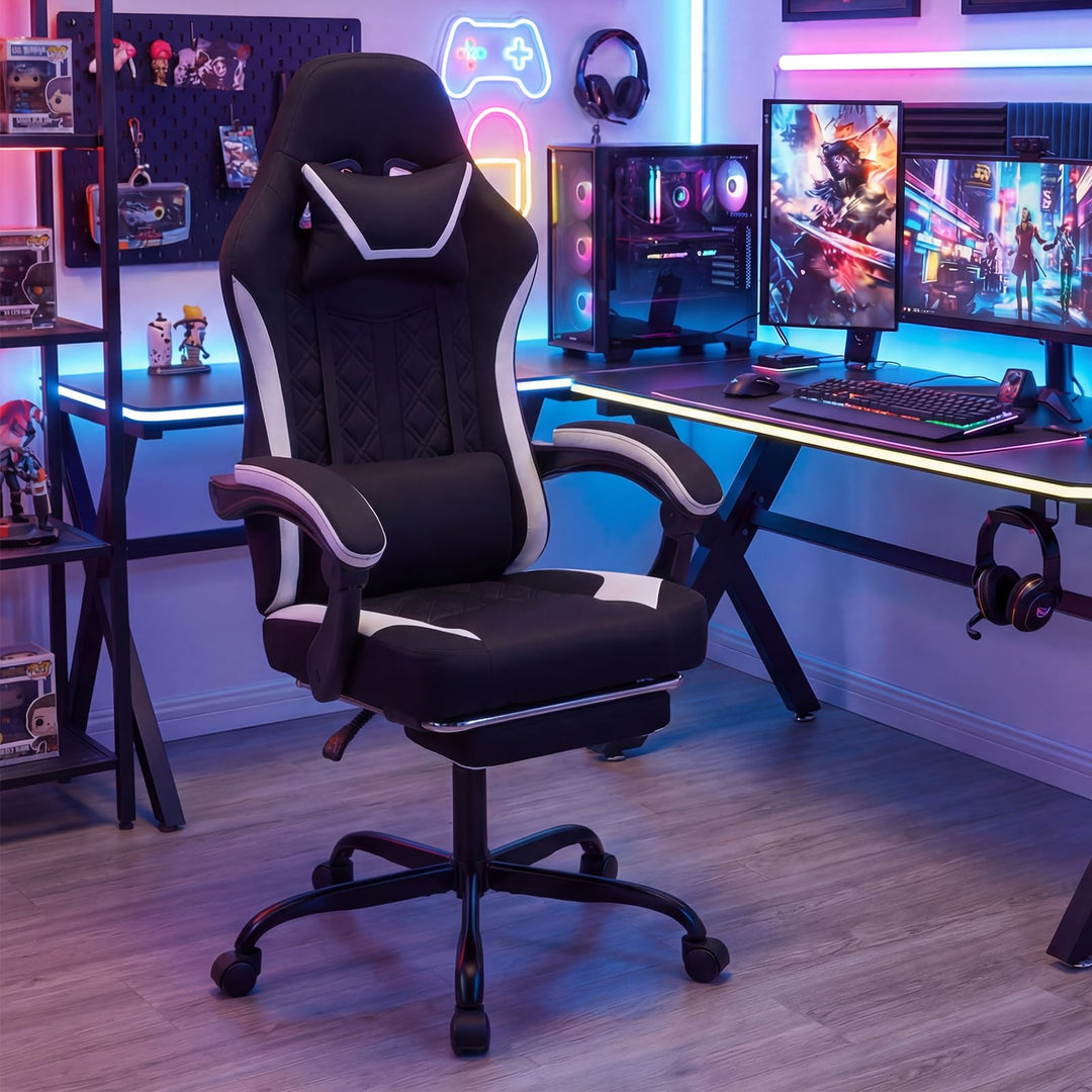Giantex Ergonomic Computer Desk Chair with Headrest, Lumbar Support