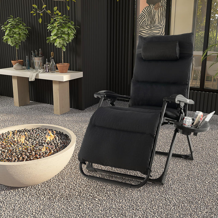 Giantex Zero Gravity Chair with Patio Cushions, Adjustable Folding Reclining Lounge Chair