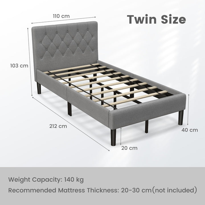 Giantex Twin Size Upholstered Bed Frame
