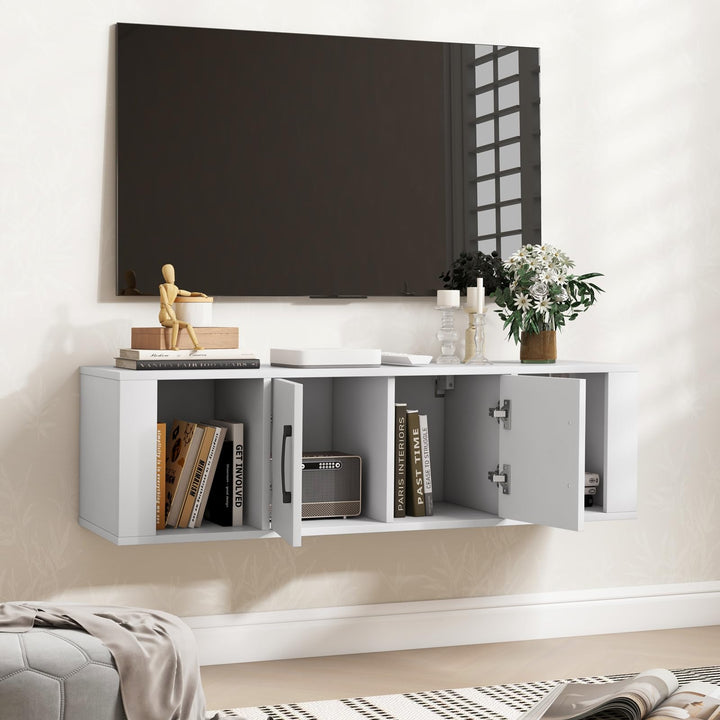 Wall Mounted Storage Cabinet 2 Cube Floating Media Hanging Desk