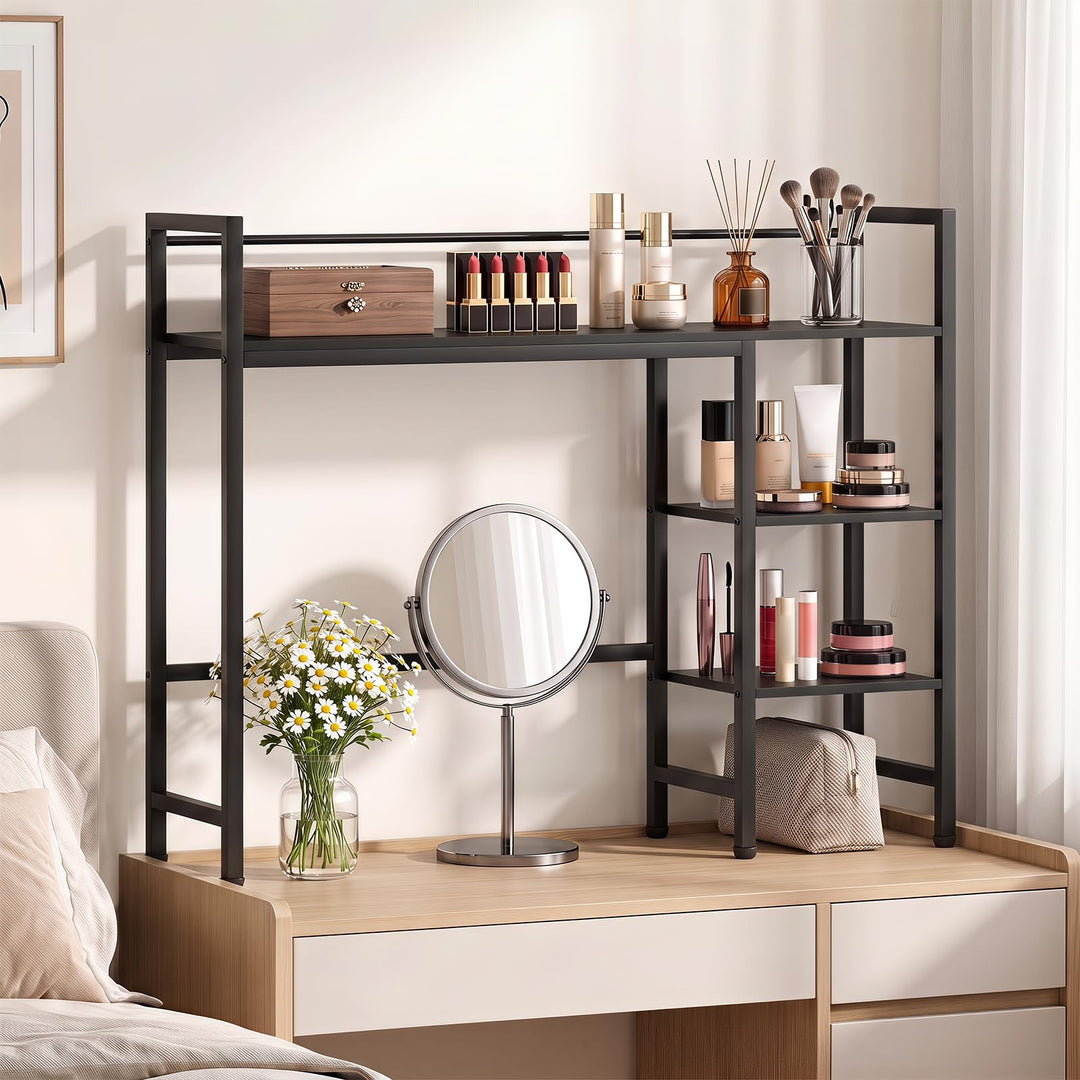 GIANTEX 4-Tier Desktop Bookshelf | 38.5" Dorm Desk Hutch for 27" Monitor