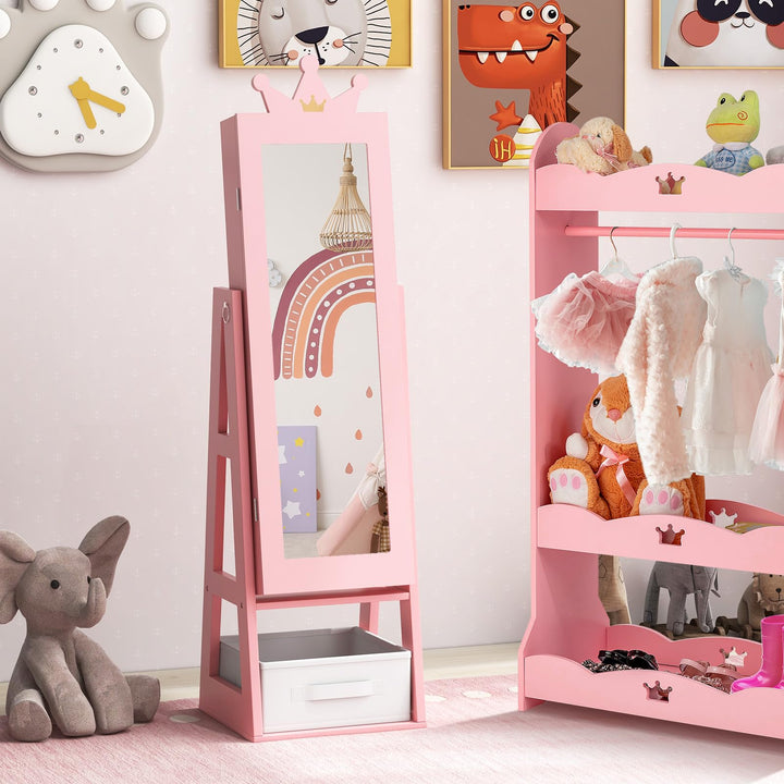 CHARMAID Kids Mirror Jewelry Cabinet - 45.5&
