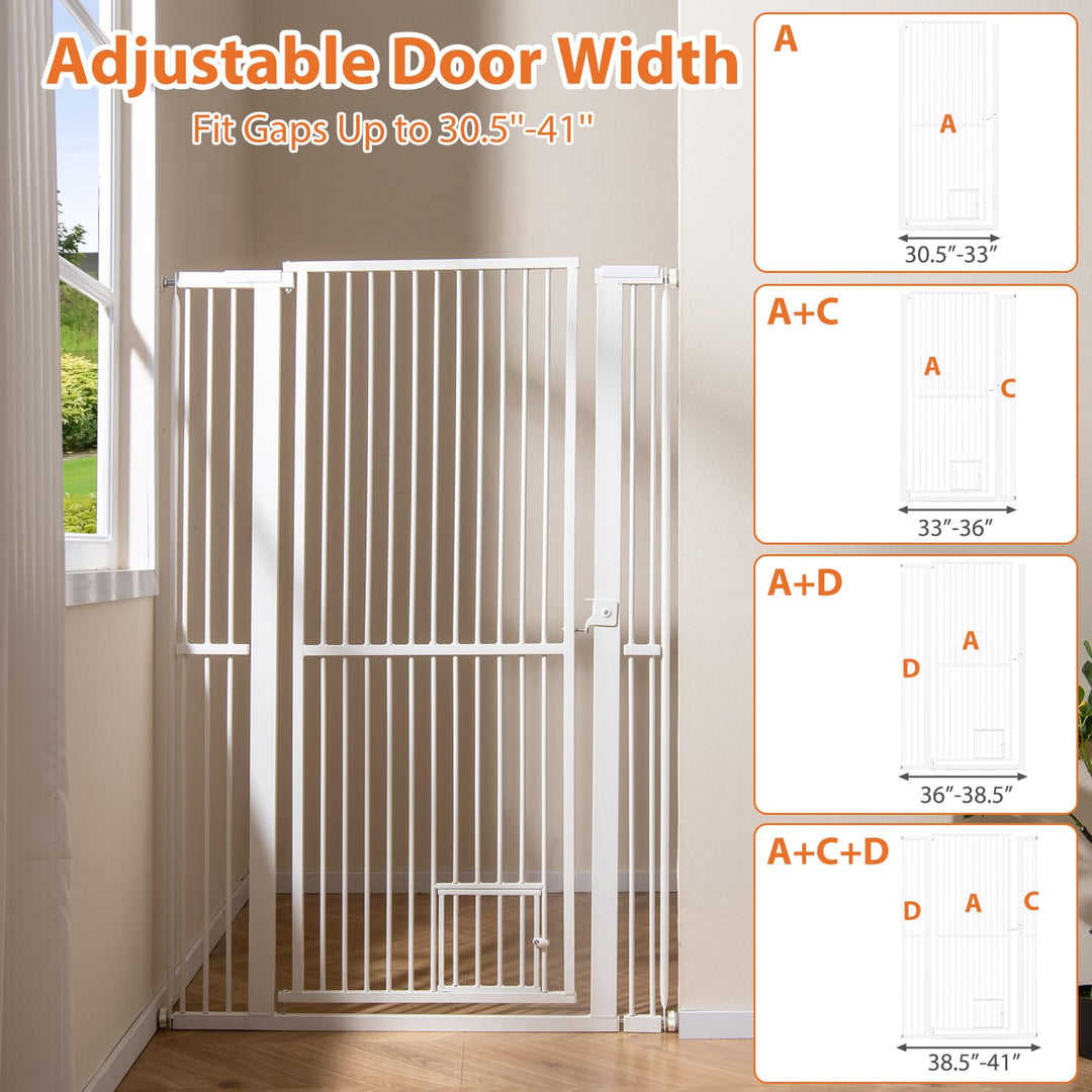 Giantex 59” Extra Tall Pet Gate Heavy-Duty Metal Cat Gate with Wide Opening