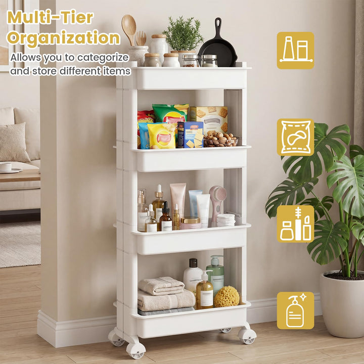 Giantex 4-Tier Slim Rolling Storage Cart for Kitchen