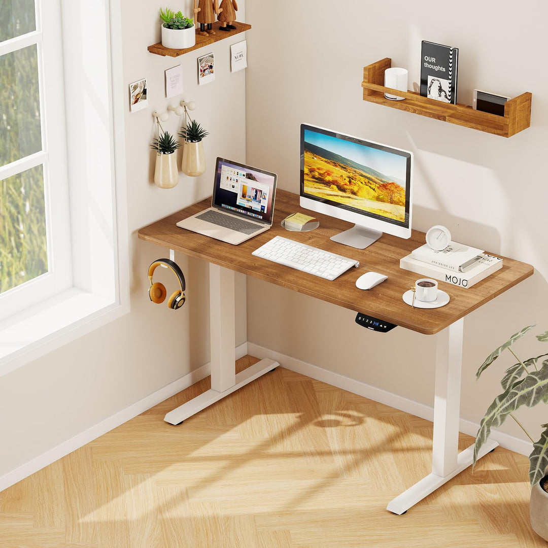 Giantex Electric Dual Motor Standing Desk | 48" x 24" Height Adjustable Sit Stand Computer Workstation w/3 Memory Height