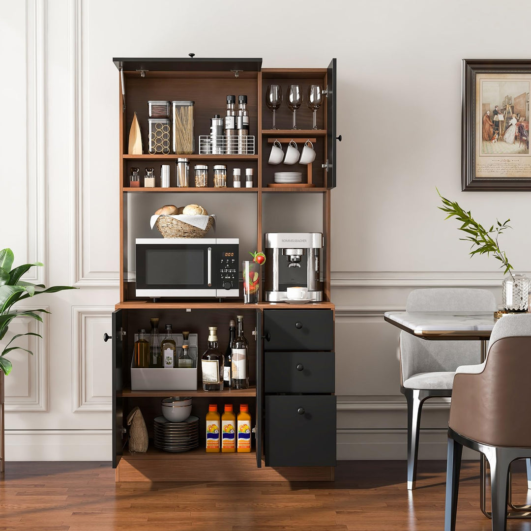 Giantex Kitchen Pantry, Buffet Hutch with 3 Storage Cabinet, 71&