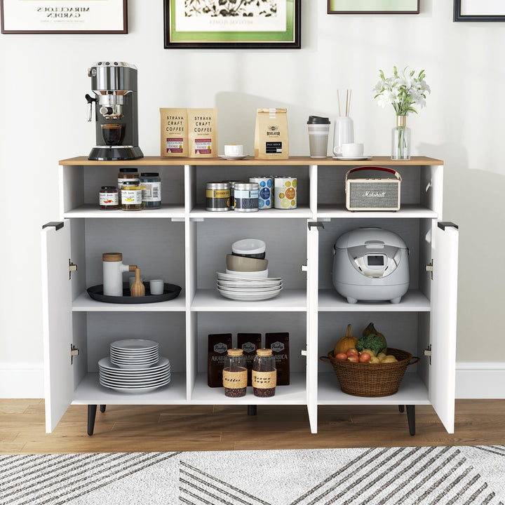 Giantex Sideboard Cabinet - 47” Buffet Cabinet with Storage Compartments, Countertop