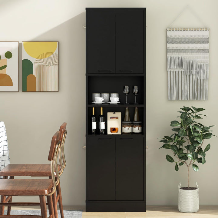 Giantex Kitchen Pantry Cabinet, 75” Tall Freestanding Cupboard with Doors &amp; Shelves