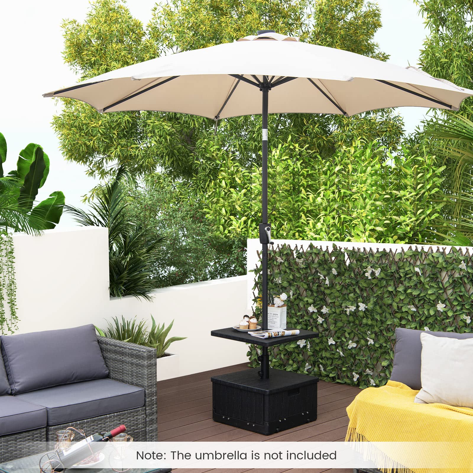 Giantex Outdoor Side Table with Umbrella Stand