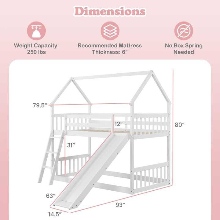 Giantex Wood Kids Bunk Bed with Slide &amp; Ladder