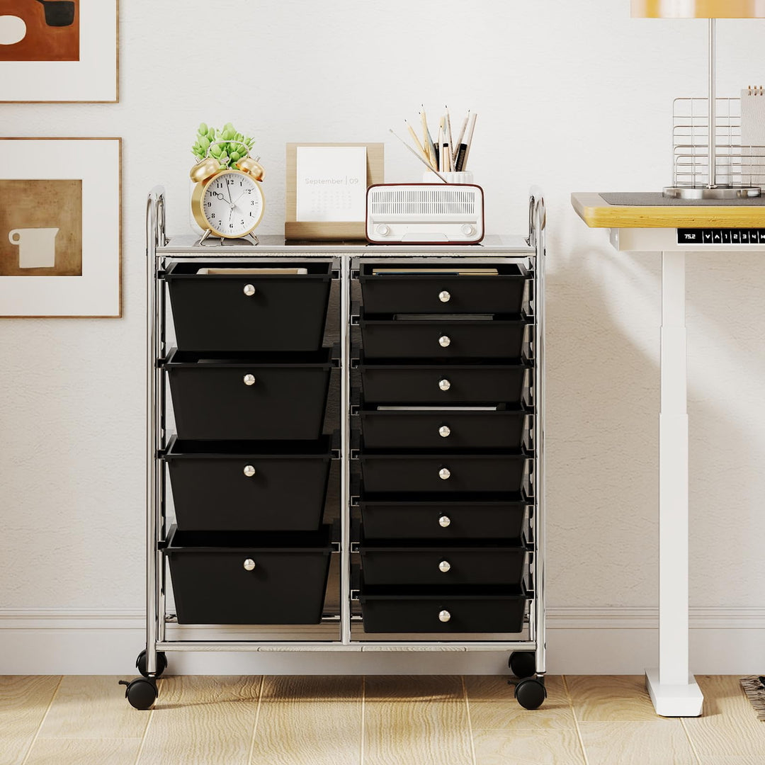 Giantex 12 Drawer Rolling Cart with Drawers Storage Organizer Cart