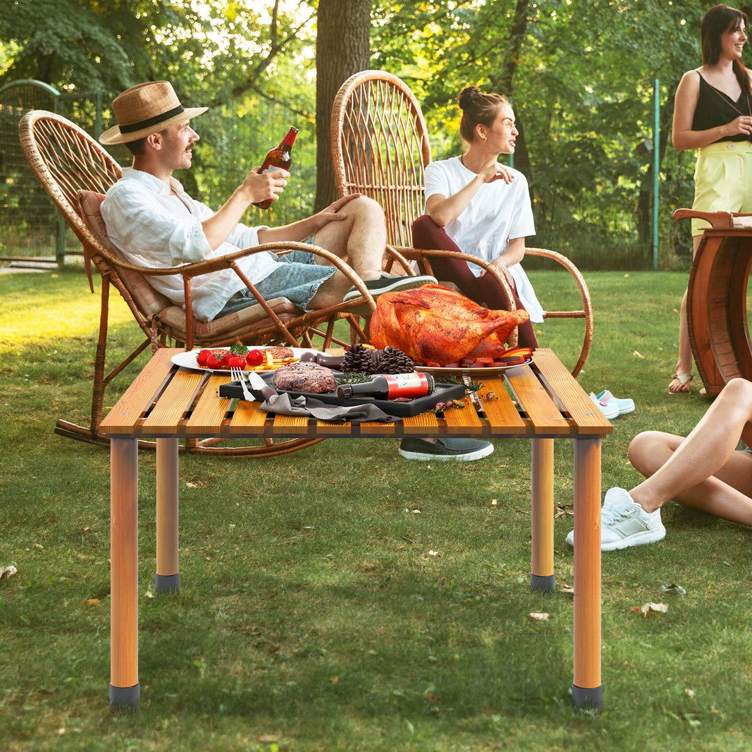 Giantex Portable Camping Table, Folding Picnic Table with Carrying Bag &amp; Roll-up Tabletop