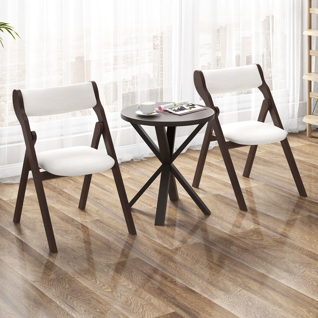 Giantex Folding Dining Chairs, Upholstered Kitchen Chairs w/Comfy Padded Backrest &amp; Seat