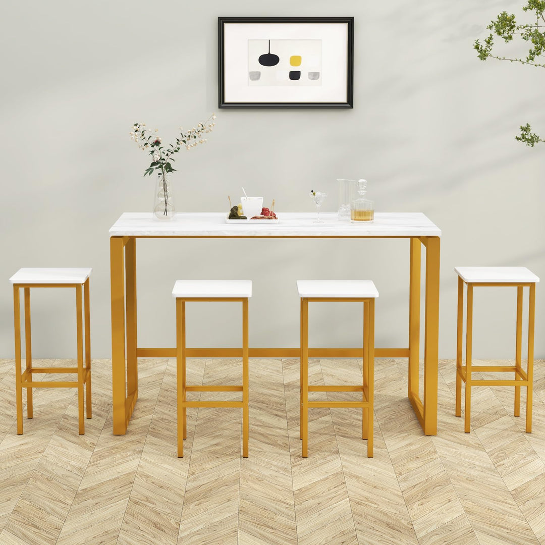 Giantex Bar Stools Set of 4, 26" Backless Barstools with Metal Legs &amp; Footrest, Breakfast Bar Dining Chairs