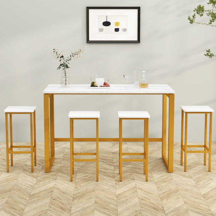 Giantex Bar Stools Set of 4, 26" Backless Barstools with Metal Legs &amp; Footrest, Breakfast Bar Dining Chairs