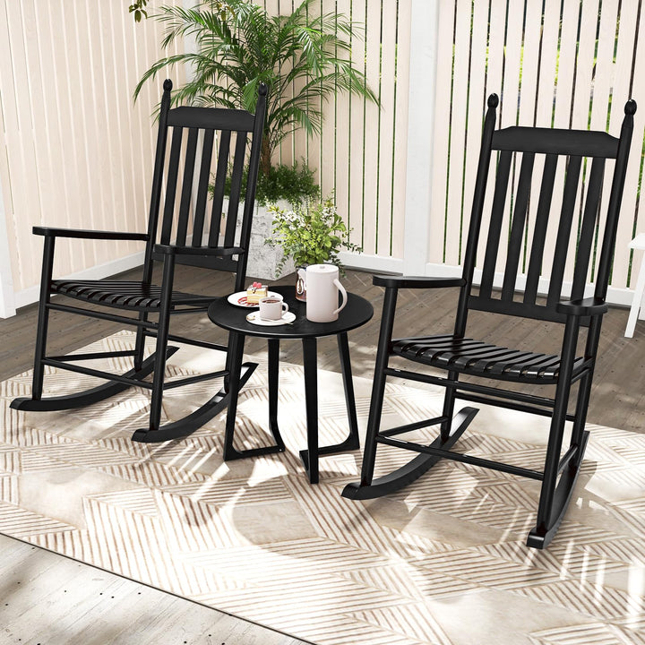 Giantex Outdoor Rocking Chair Set, All Weather Patio Rocker w/Solid Rocking Base &amp; High-Back