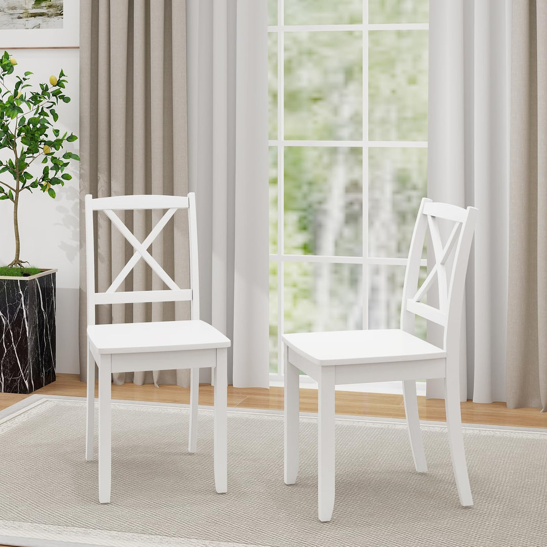 Giantex Wood Dining Chairs, Armless Kitchen Chairs w/Rubber Wood Legs &amp; Curved Backrest