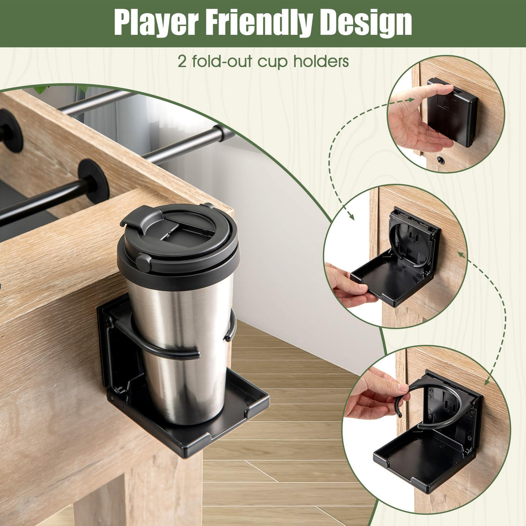 Giantex 54" Foosball Table Adult Size, Full Size Arcade Soccer Table Game w/2 Balls &amp; 2 Cup Holders