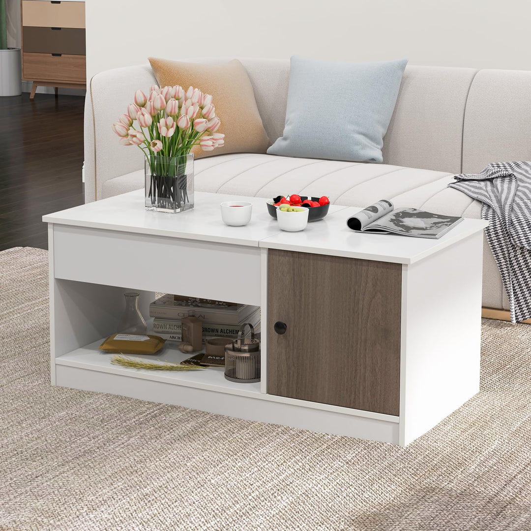 Giantex Lift-Top Coffee Table, Modern Center Table w/Lift Tabletop, Open &amp; Hideaway Compartments