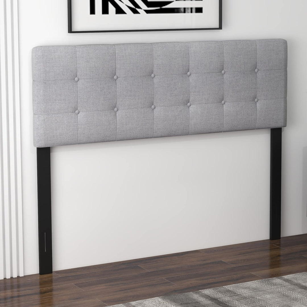 Giantex Linen Upholstered Headboard, Adjustable Width Button Tufted Headboard