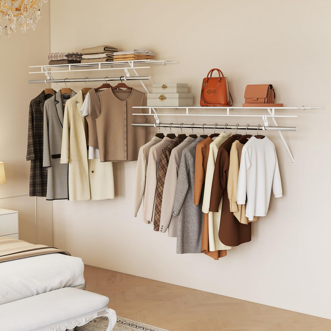 Giantex 4 ft x 12” Metal Wire Storage Shelf &amp; Clothes Rod Organizer