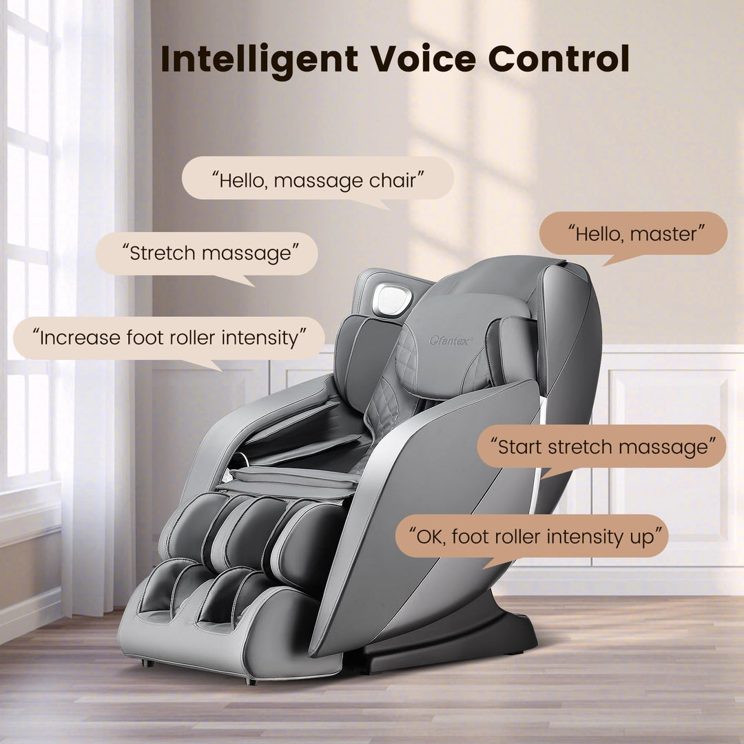 Giantex Comfort Full Body Massage Chair with SL Track Airbags Heating-Gray
