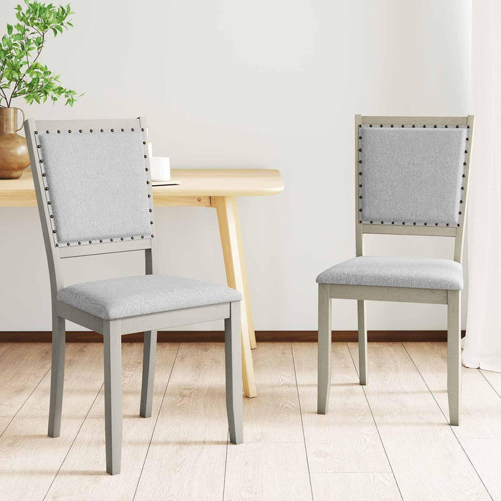 Giantex Dining Chairs Set of 2/4 Fabric Upholstered Kitchen Chairs w/Padded Seat &amp; Back Cushions