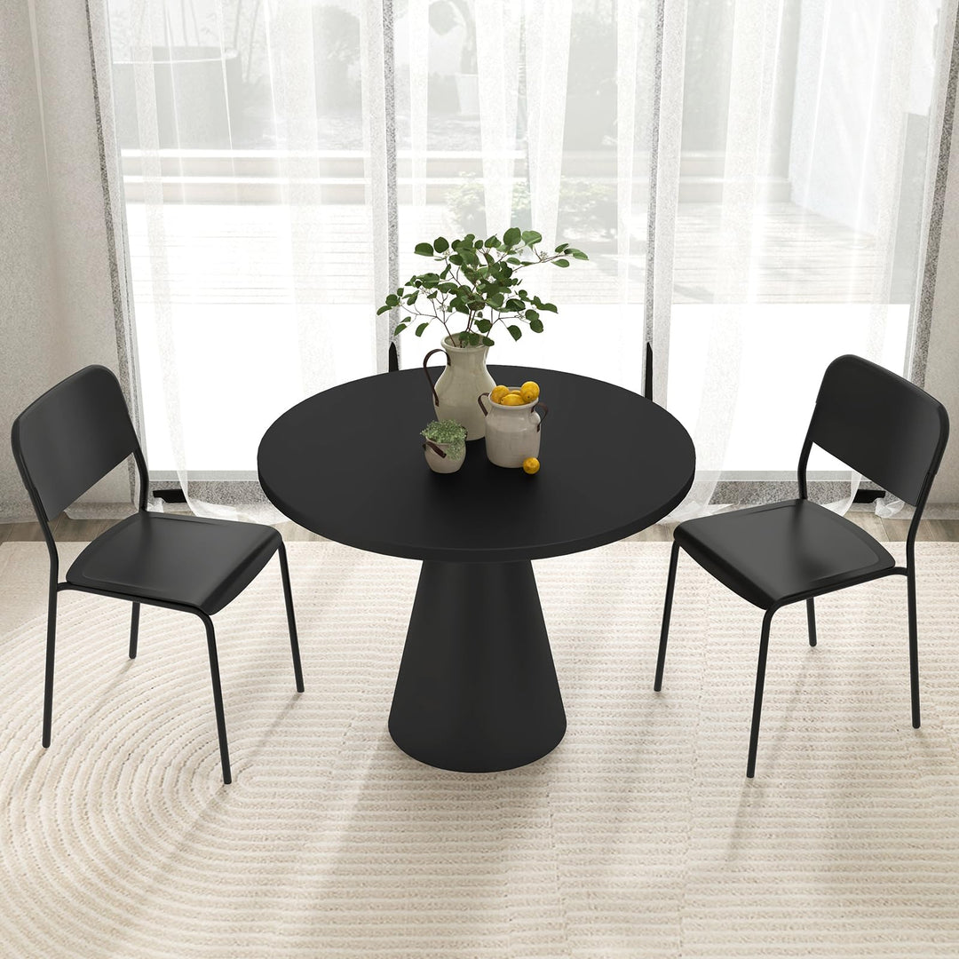 Giantex Metal Dining Chairs Set of 4, Stackable Lightweight Kitchen Chairs w/Tilted Backrest &amp; Sturdy Metal Legs