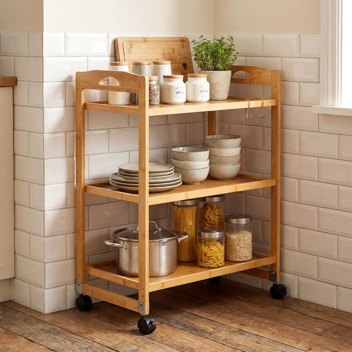 Giantex 3-Tier Rolling Storage Cart for Living Dining Room